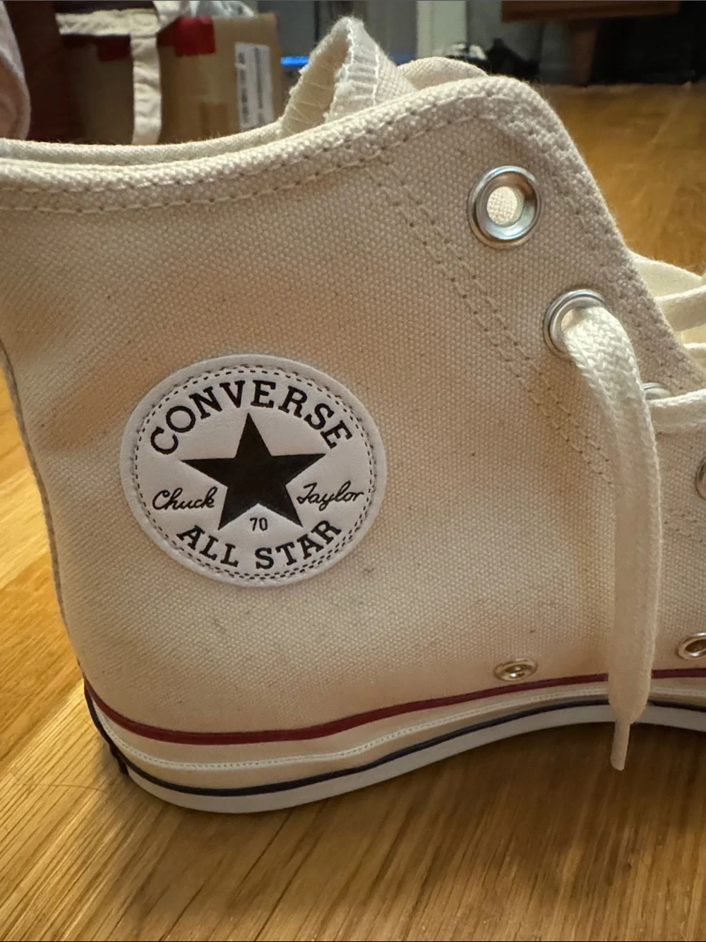 Converse “70” Chuck Taylor All Stars High Top Sneakers in Off-White - Picture 6 of 8